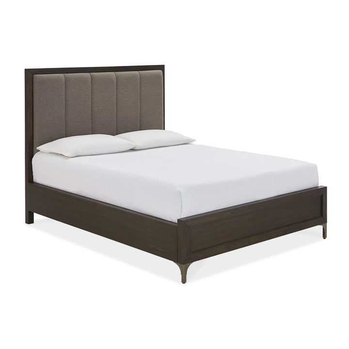 Lucerne King-Size Upholstered Panel Bed in Vintage Coffee – view 5