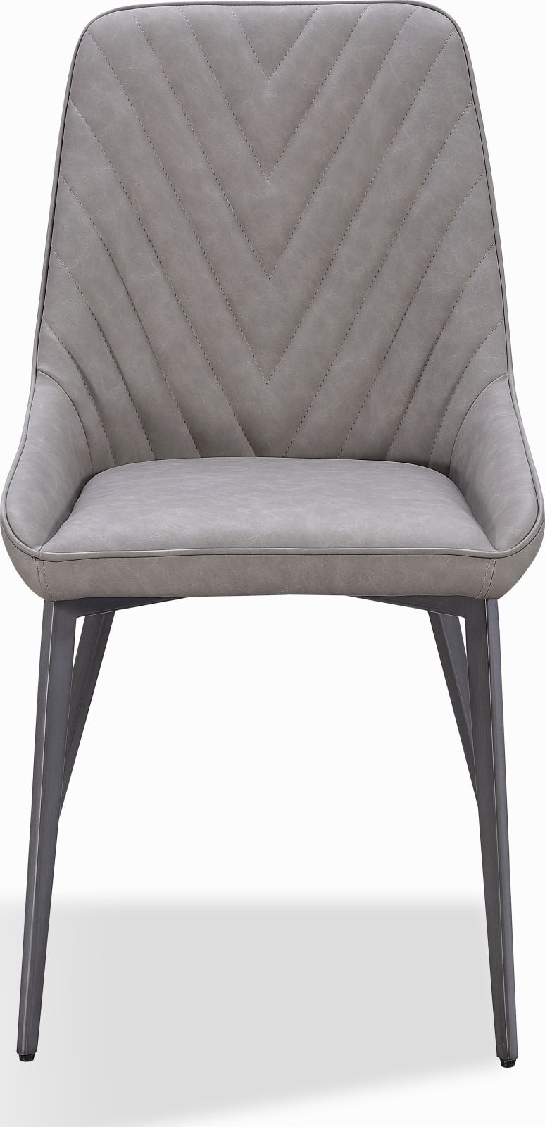 Lucia Metal Leg Upholstered Dining Chair in Anchor Gray Synthetic Leather and Gunmetal