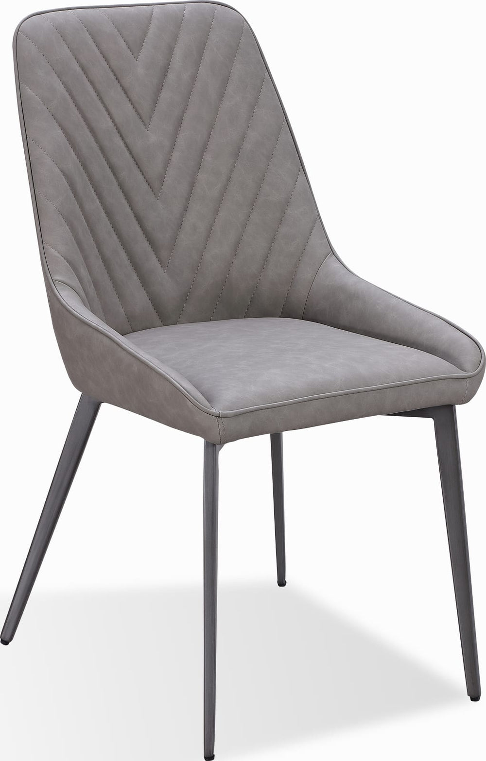 Lucia Metal Leg Upholstered Dining Chair in Anchor Gray Synthetic Leather and Gunmetal – view 2
