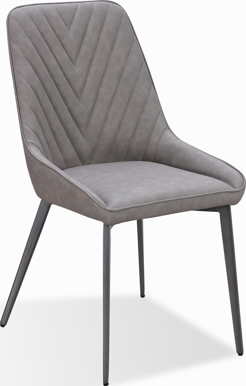 Lucia Metal Leg Upholstered Dining Chair in Anchor Gray Synthetic Leather and Gunmetal – view 2