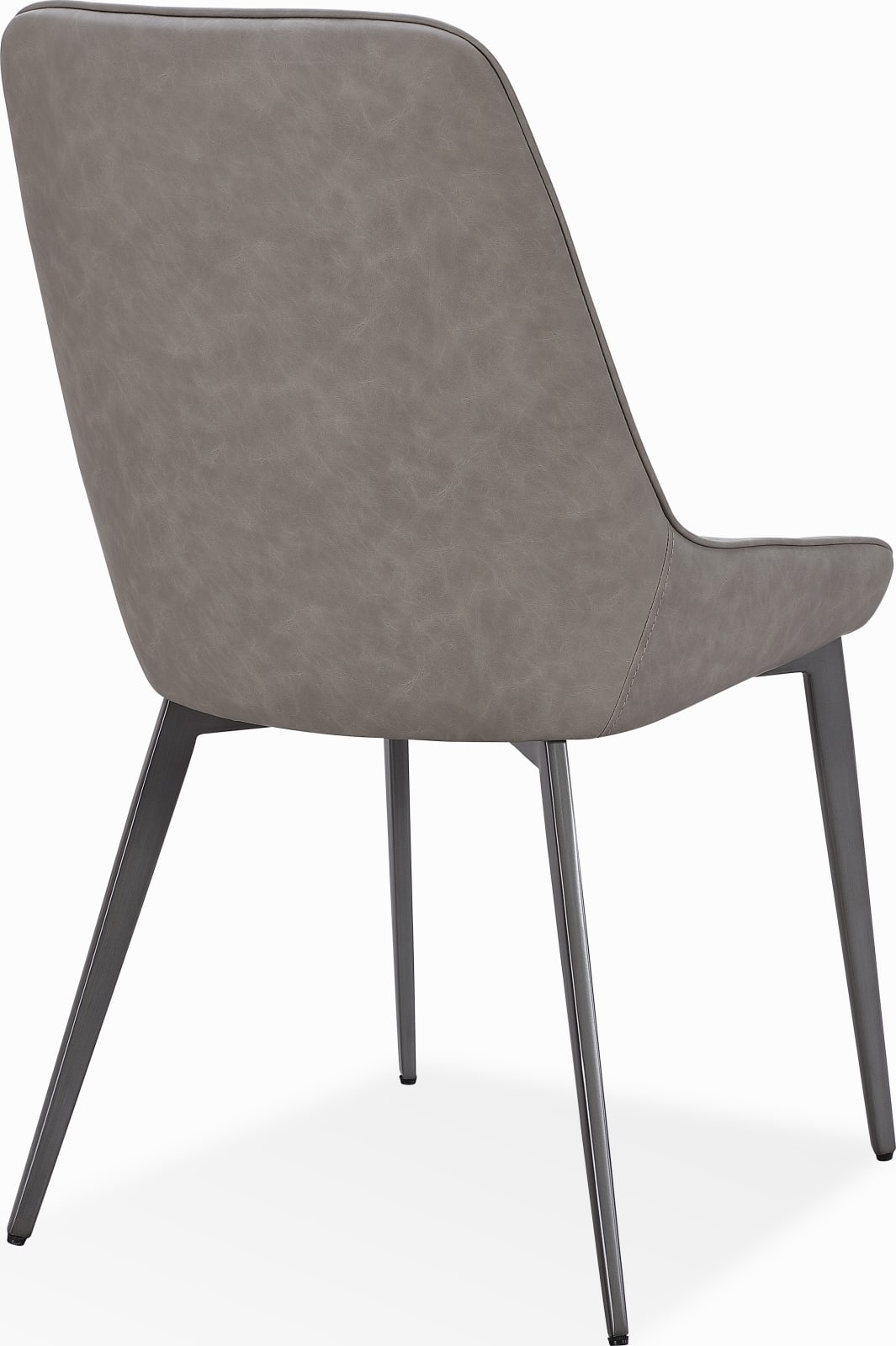 Lucia Metal Leg Upholstered Dining Chair in Anchor Gray Synthetic Leather and Gunmetal – view 3