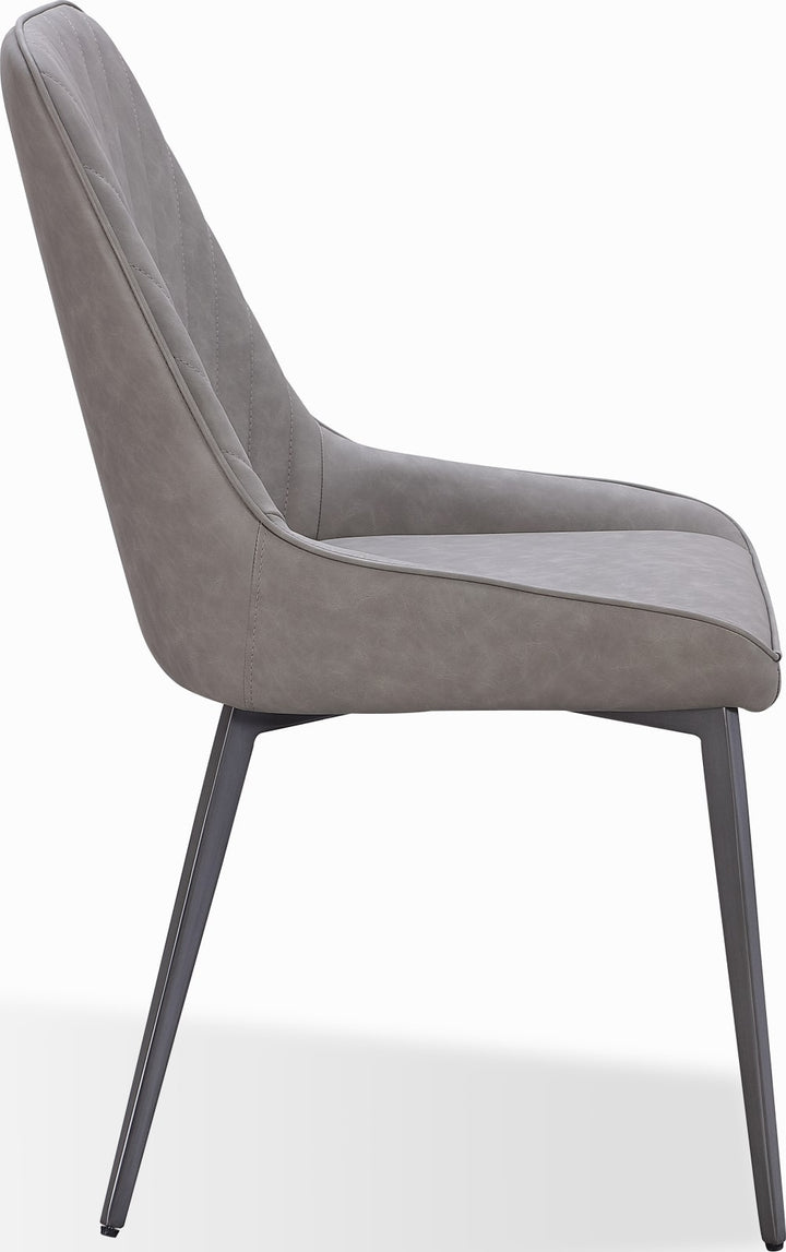 Lucia Metal Leg Upholstered Dining Chair in Anchor Gray Synthetic Leather and Gunmetal – view 4