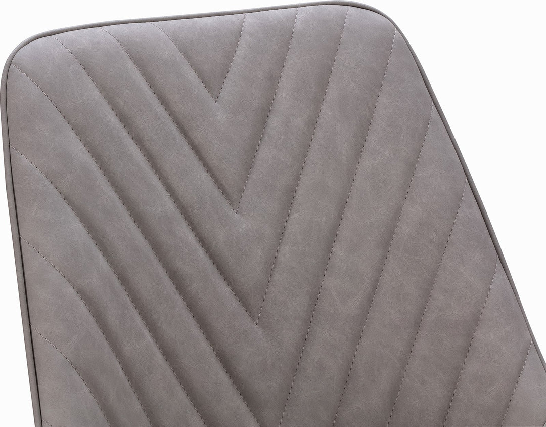 Lucia Metal Leg Upholstered Dining Chair in Anchor Gray Synthetic Leather and Gunmetal – view 5