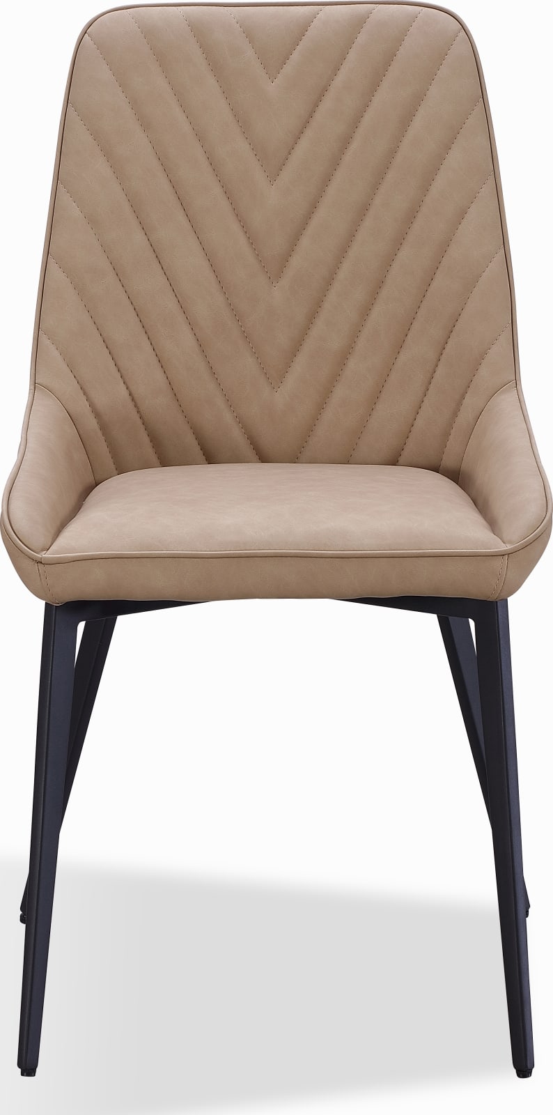 Lucia Metal Leg Upholstered Dining Chair in Honey Synthetic Leather