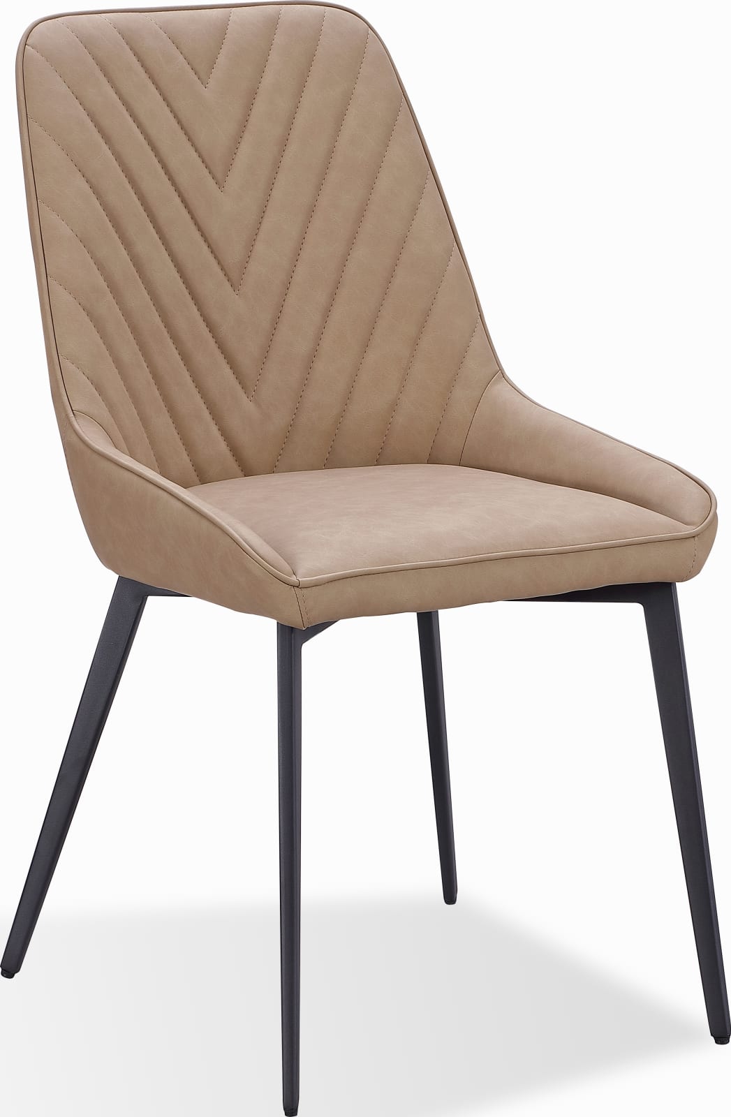 Lucia Metal Leg Upholstered Dining Chair in Honey Synthetic Leather – view 2