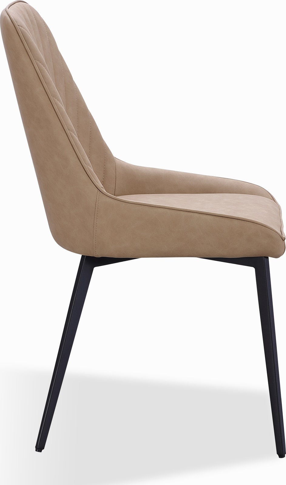 Lucia Metal Leg Upholstered Dining Chair in Honey Synthetic Leather – view 3