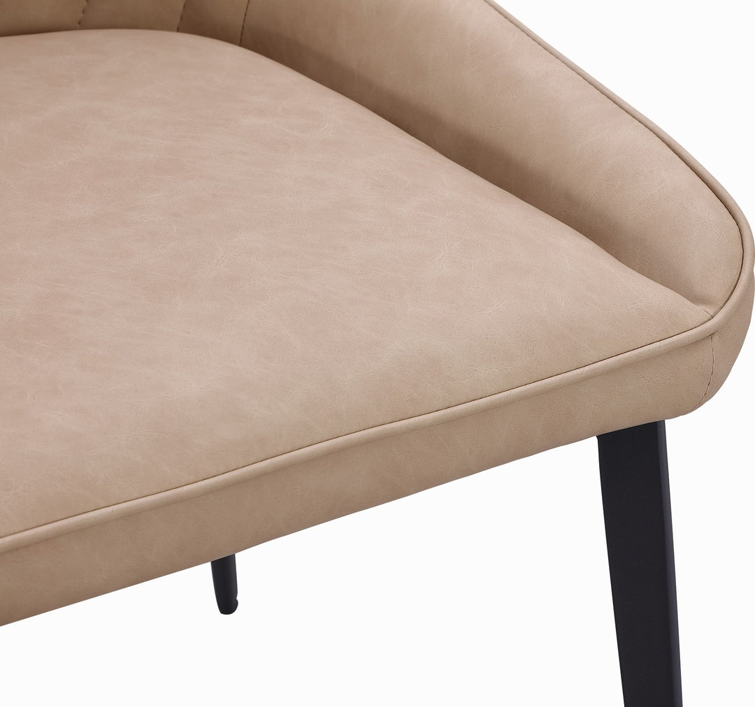 Lucia Metal Leg Upholstered Dining Chair in Honey Synthetic Leather – view 5