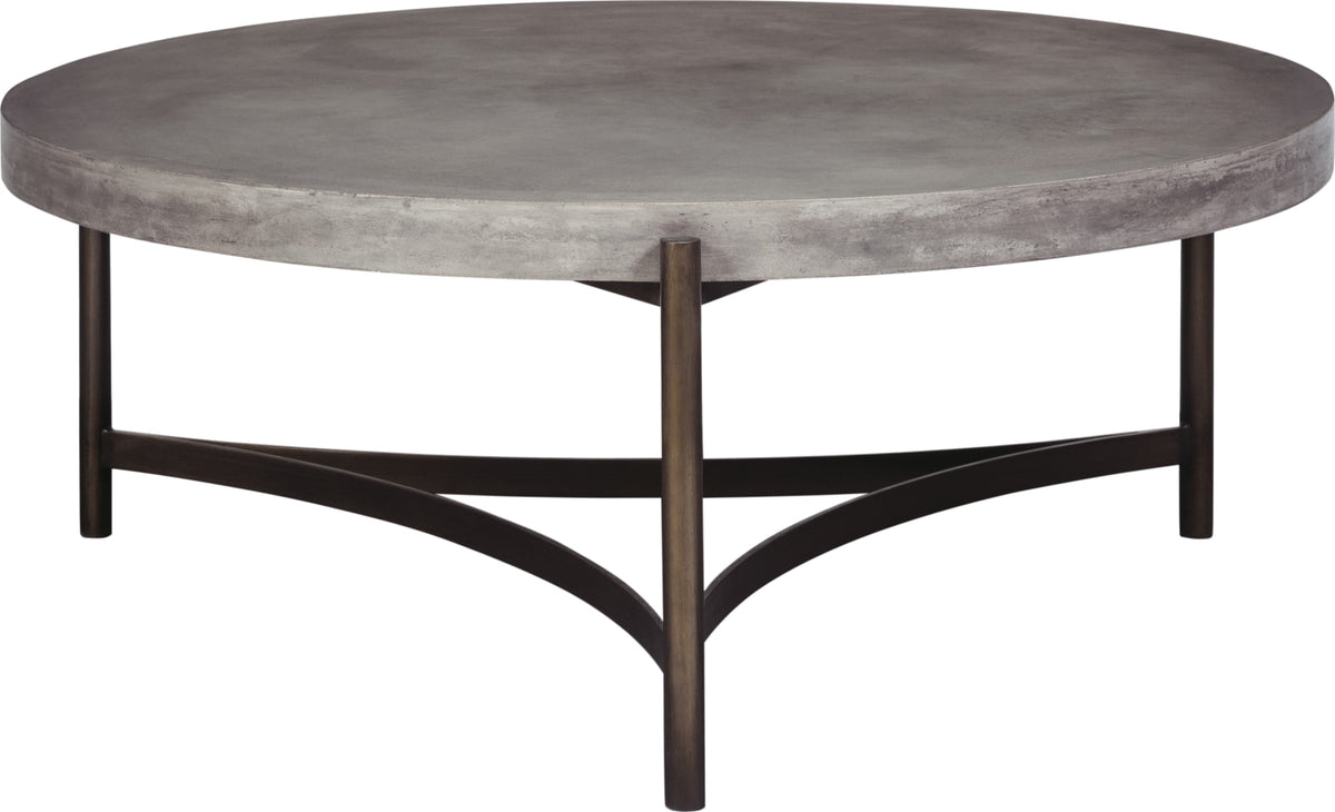 Lyon Round Natural Concrete and Metal Coffee Table view 3