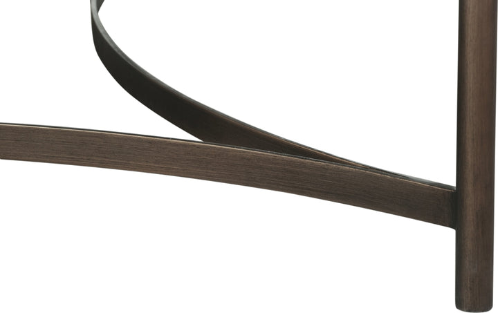 Lyon Round Natural Concrete and Metal Coffee Table – view 5