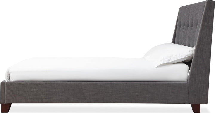 Madera King-size Upholstered Platform Bed in Dark Charcoal – view 4