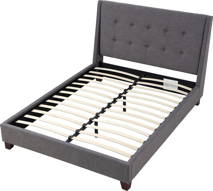 Madera Queen-size Upholstered Platform Bed in Dark Charcoal – view 5