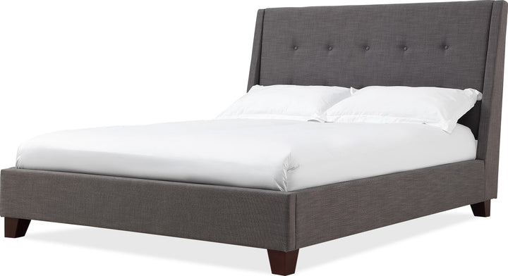 Madera Queen-size Upholstered Platform Bed in Dark Charcoal – view 6