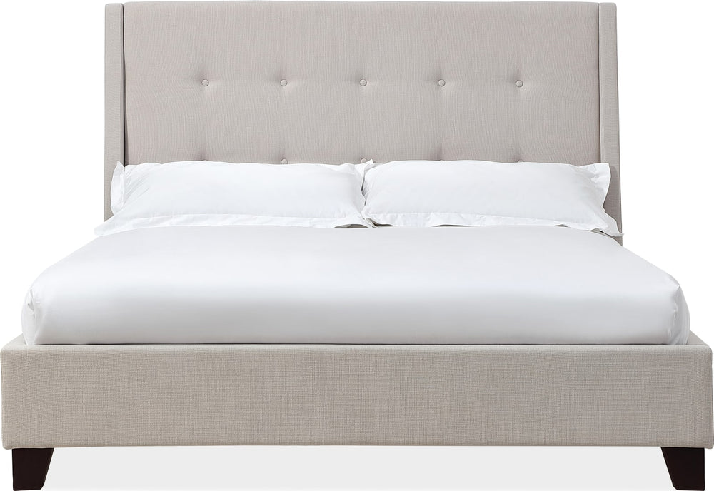 Madera Queen-size Upholstered Platform Bed in Putty – view 3