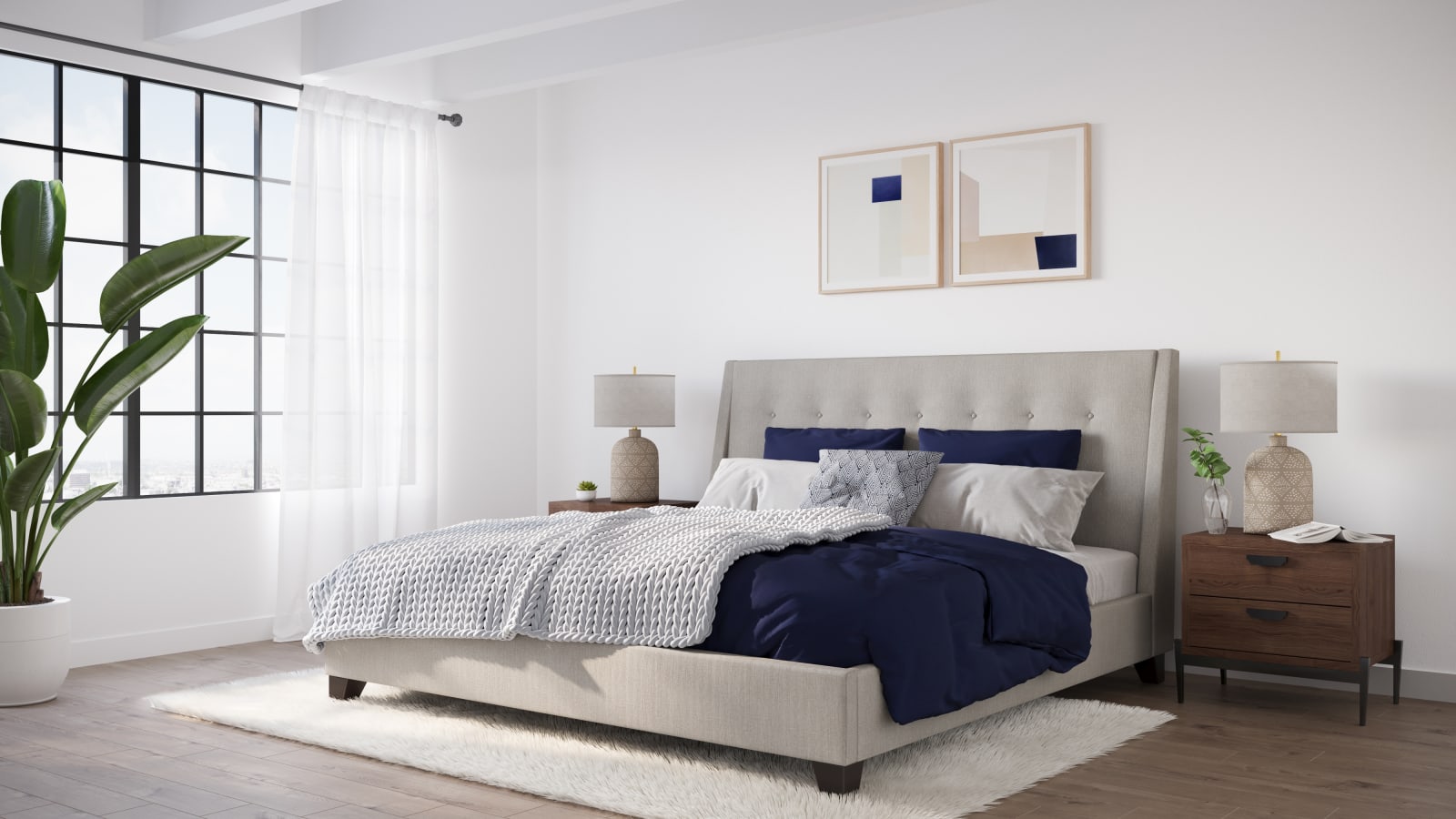 Madera Full-Size Upholstered Platform Bed in Putty (2026) – view 2