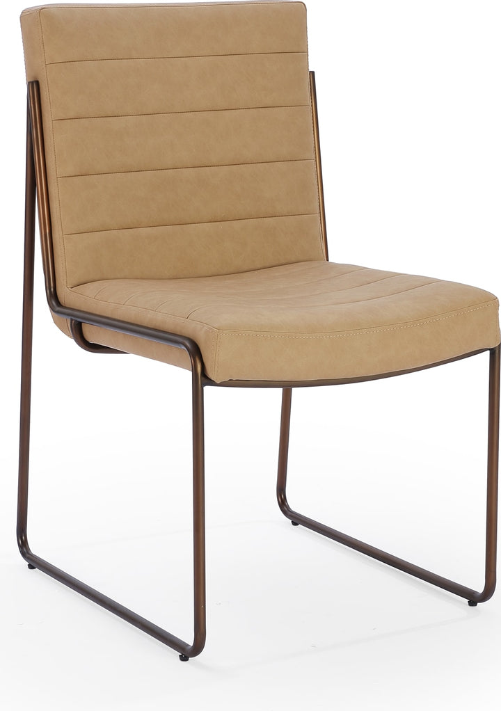 Madison Metal Frame Dining Chair in Honey Synthetic Leather