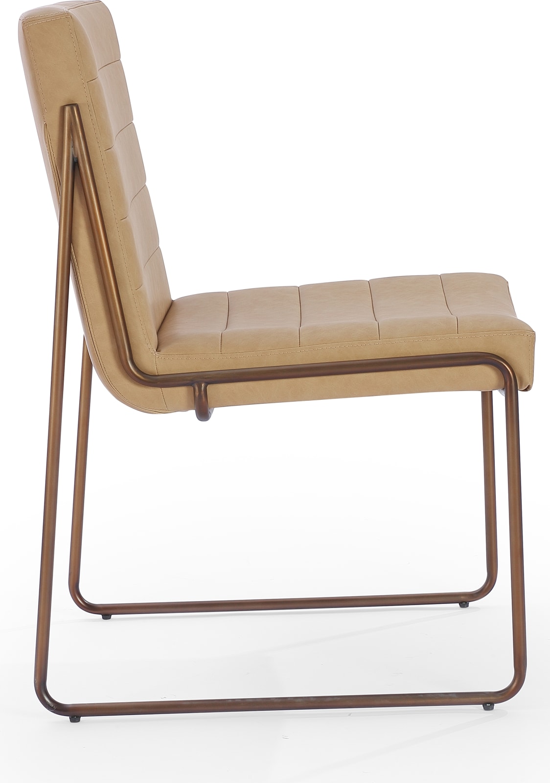 Madison Metal Frame Dining Chair in Honey Synthetic Leather – view 2