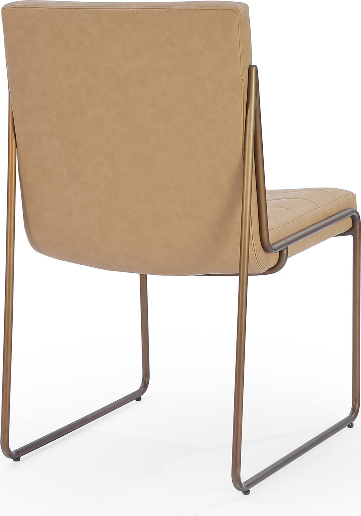 Madison Metal Frame Dining Chair in Honey Synthetic Leather – view 3