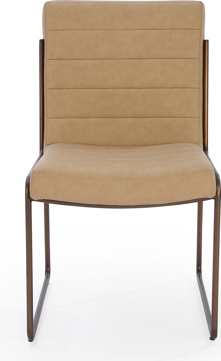 Madison Metal Frame Dining Chair in Honey Synthetic Leather – view 4
