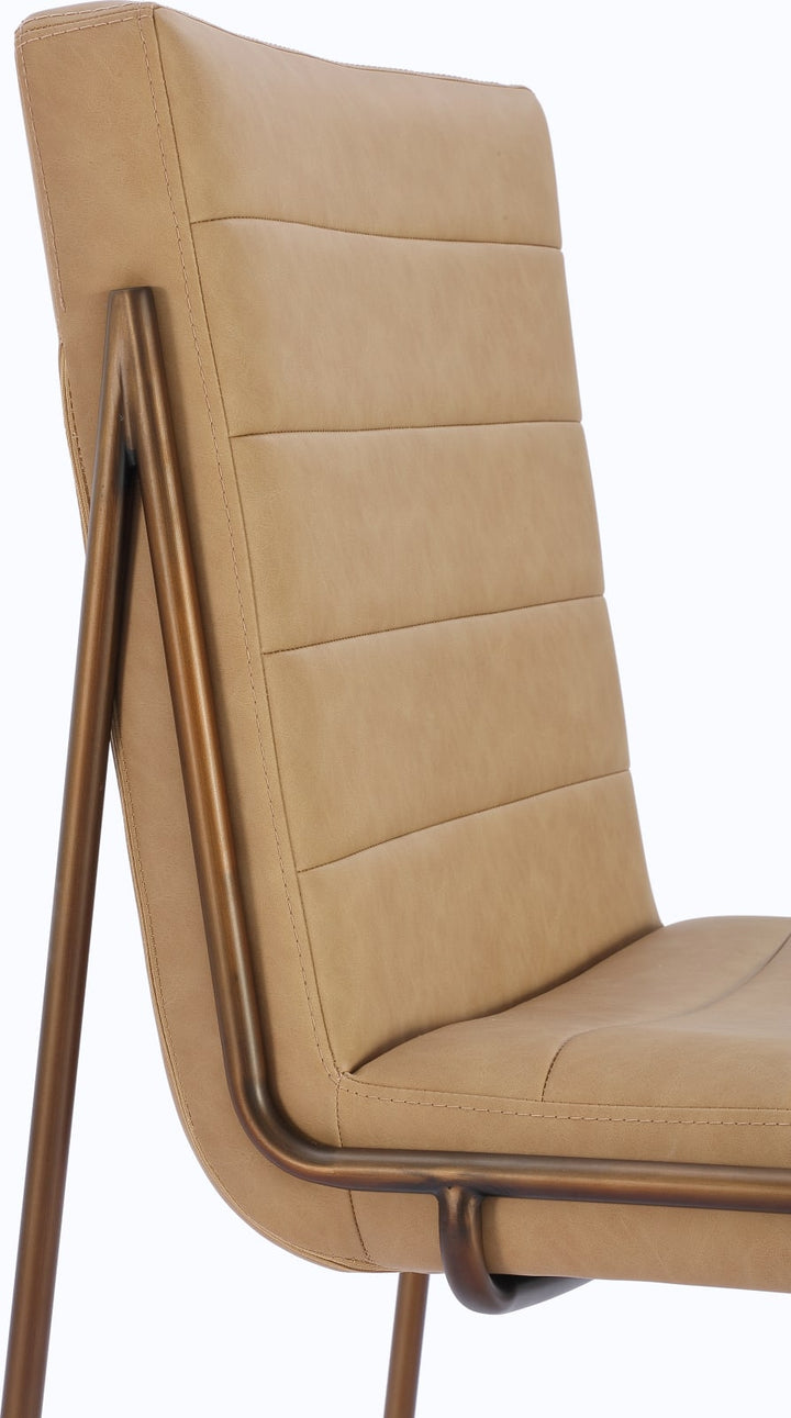 Madison Metal Frame Dining Chair in Honey Synthetic Leather – view 5