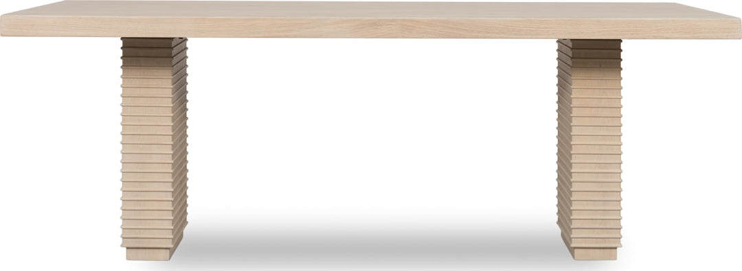 Magnolia Double Pedestal Wooden Dining Table in Daffodil – view 2