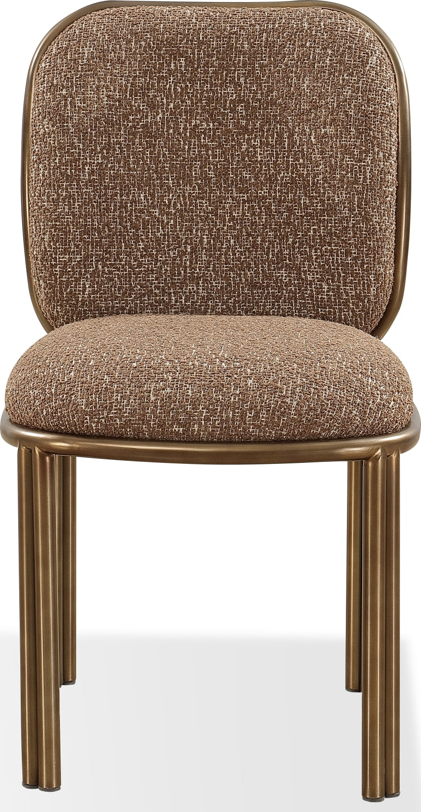 Mataranka Dining Chair in Giraffe Chenille and Brushed Golden Stainless Steel – view 2