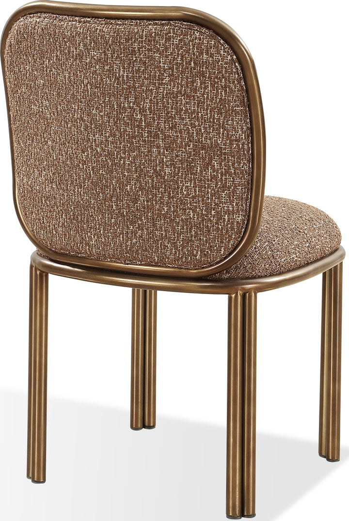 Mataranka Dining Chair in Giraffe Chenille and Brushed Golden Stainless Steel – view 5