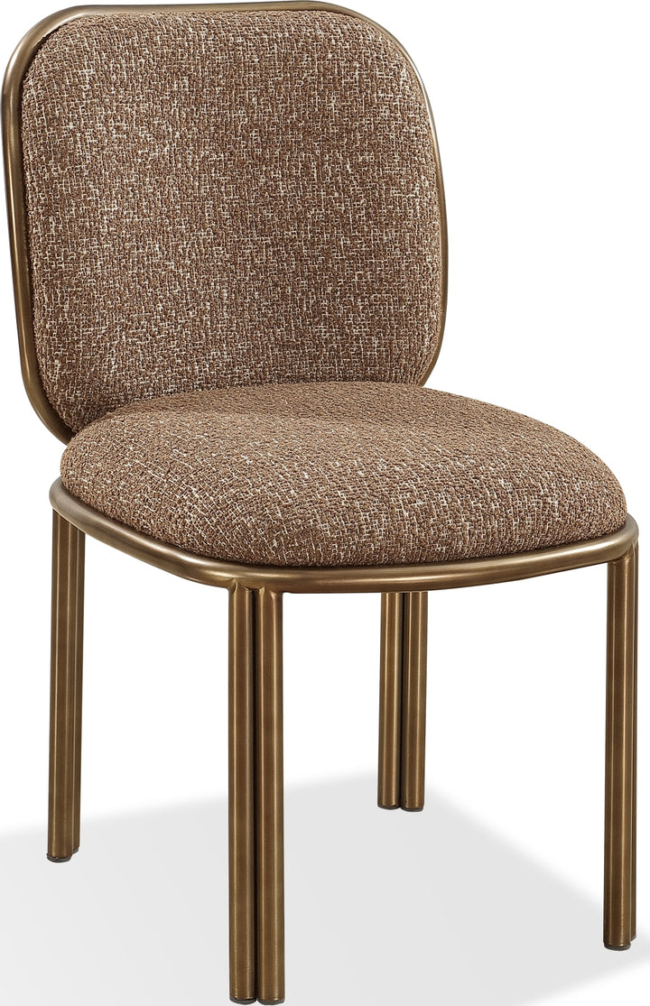 Mataranka Dining Chair in Giraffe Chenille and Brushed Golden Stainless Steel – view 6