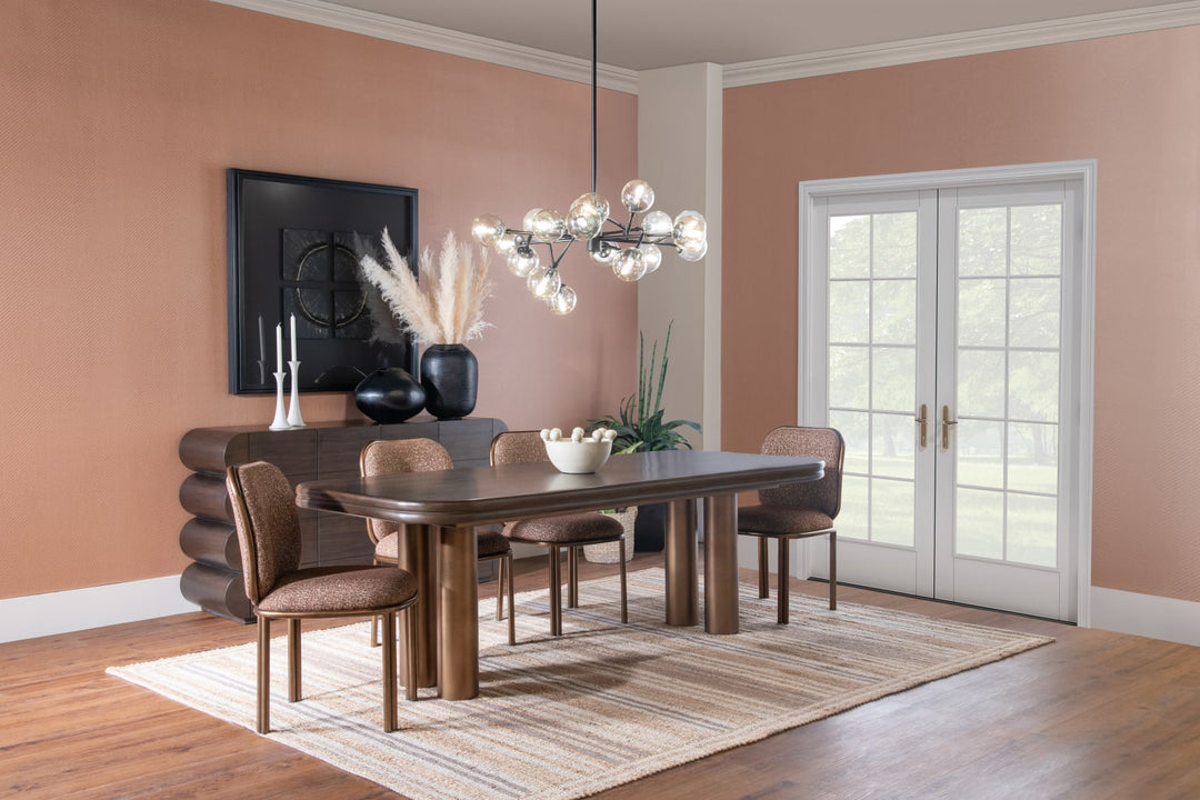 Mataranka Dining Chair in Giraffe Chenille and Brushed Golden Stainless Steel – view 7