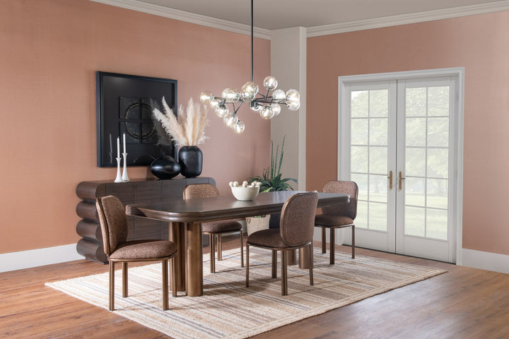 Mataranka Dining Chair in Giraffe Chenille and Brushed Golden Stainless Steel – view 8