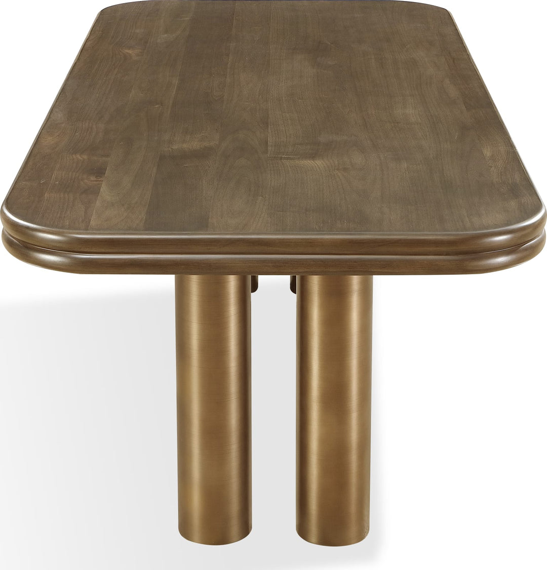 Mataranka Rectangular Dining Table in Bistre and Brushed Golden Stainless Steel – view 4