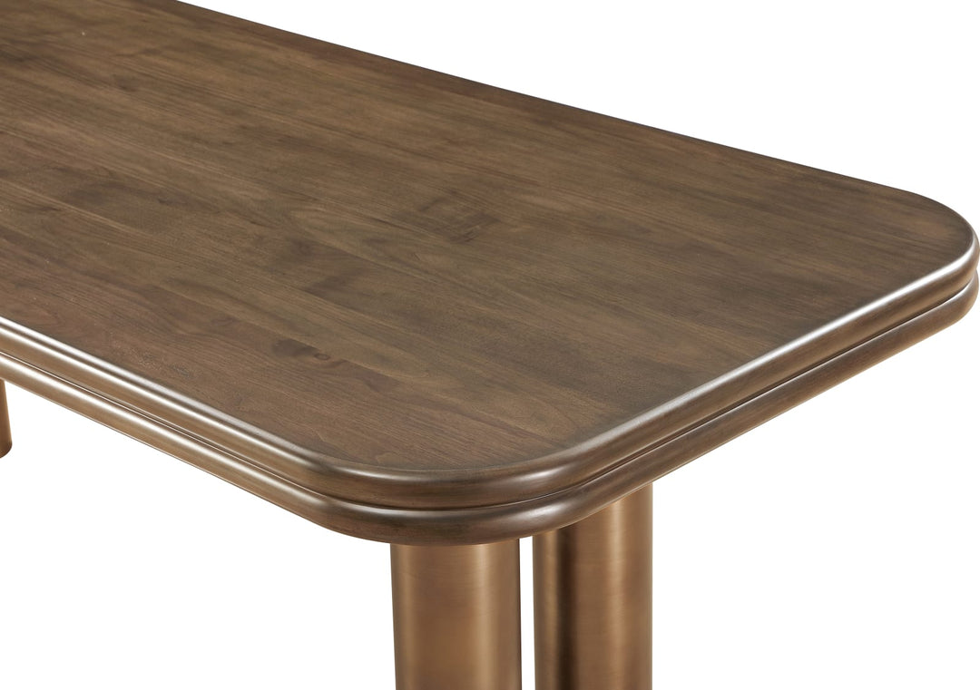 Mataranka Rectangular Dining Table in Bistre and Brushed Golden Stainless Steel – view 5