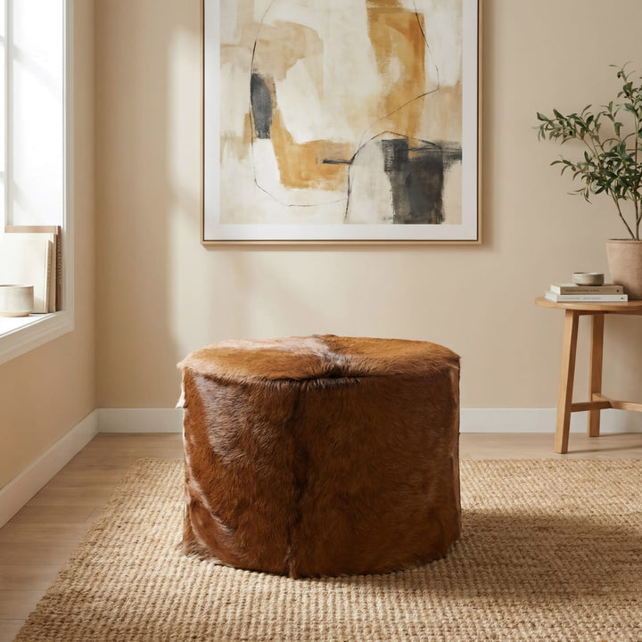 Matola Large Rd Ottoman - Acrn