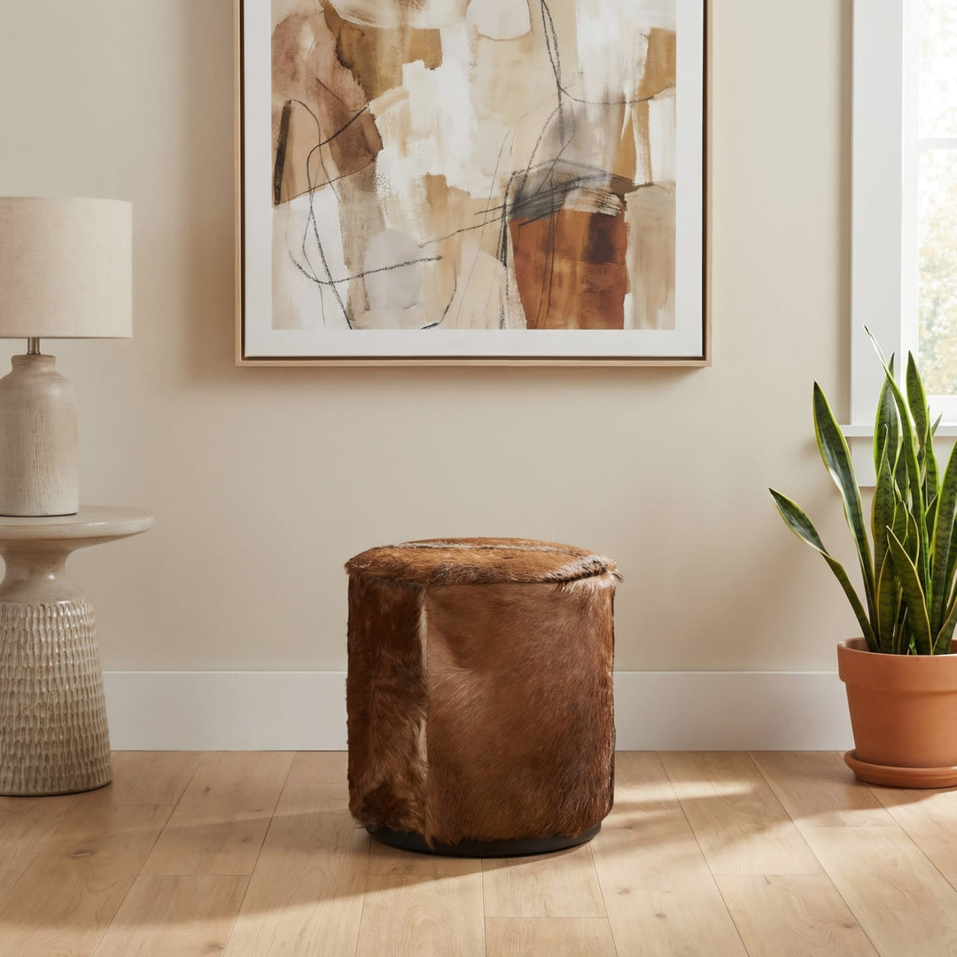 Matola Small Rd Ottoman - Acrn