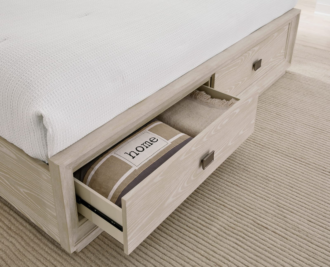 Maxime California King-size Two Drawer Footboard Storage Bed In Ash – view 2