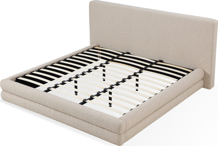 Maya Queen-size Upholstered Platform Bed in Brun Boucle – view 9