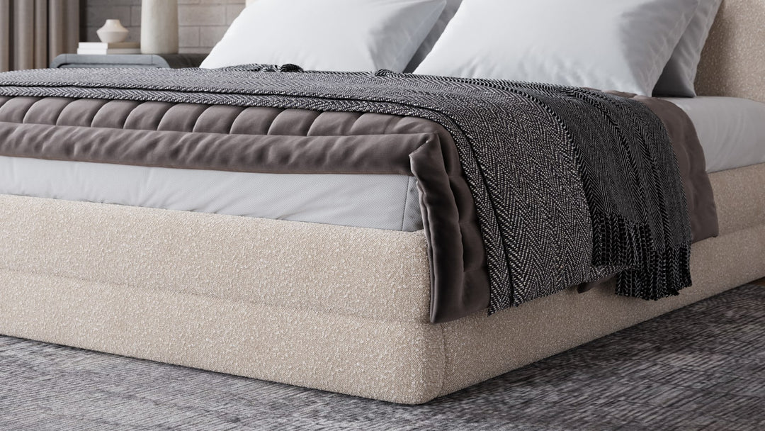 Maya Full-size Upholstered Platform Bed in Brun Boucle (2026) – view 4