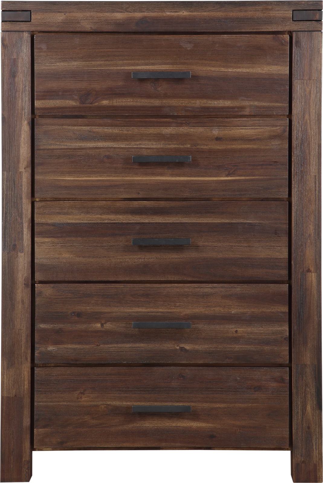 Meadow Five Drawer Solid Wood Chest in Brick Brown (2024) – view 5