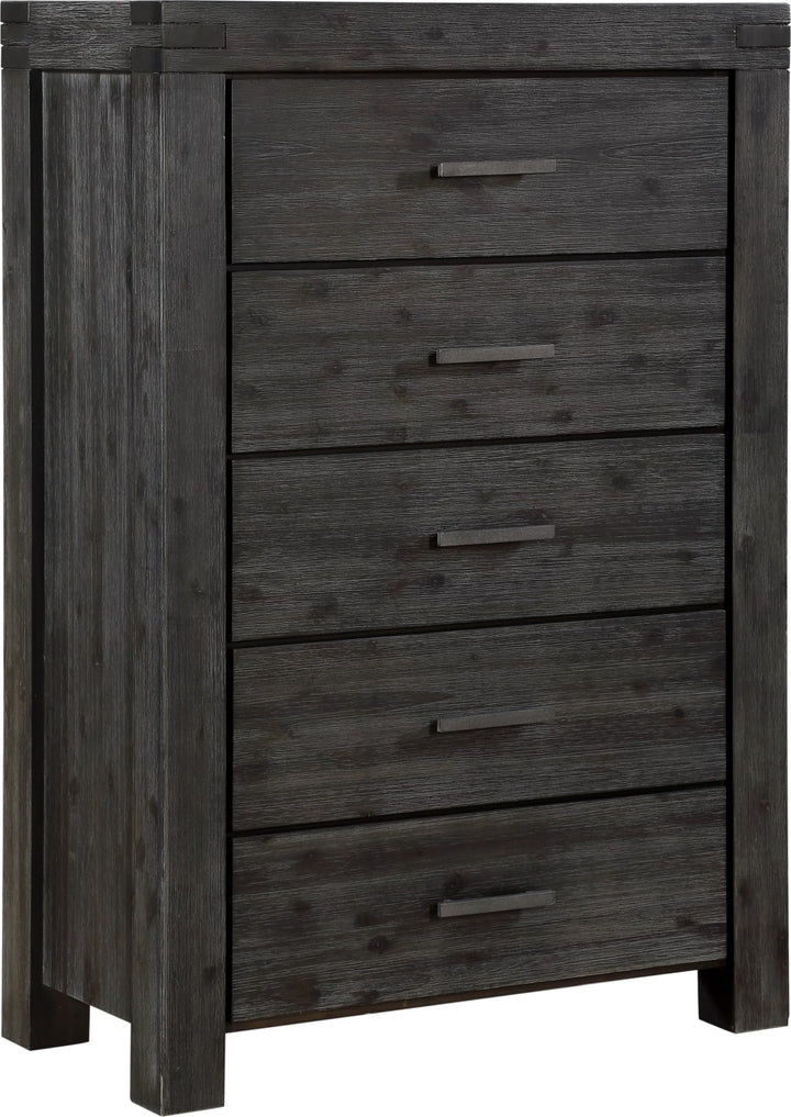Meadow Five Drawer Solid Wood Chest in Graphite (2024) – view 3