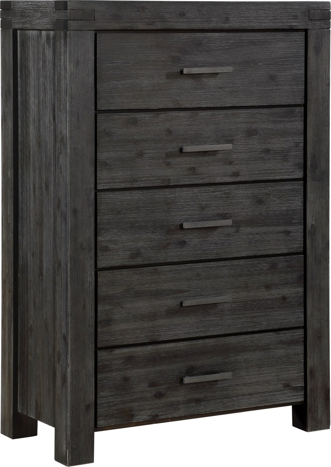 Meadow Five Drawer Solid Wood Chest in Graphite (2024) – view 3