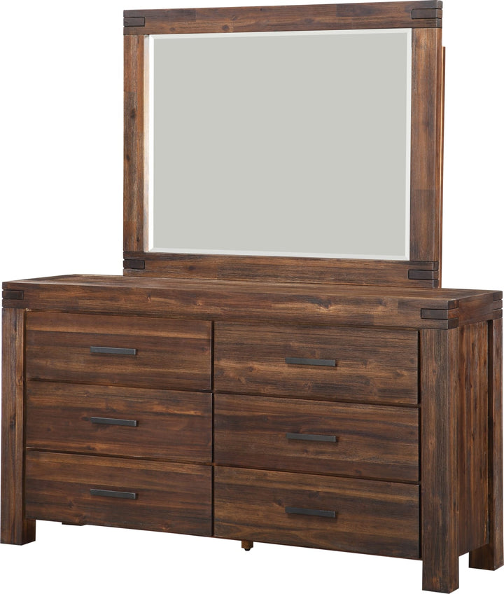 Meadow Six Drawer Solid Wood Dresser in Brick Brown (2024) – view 5