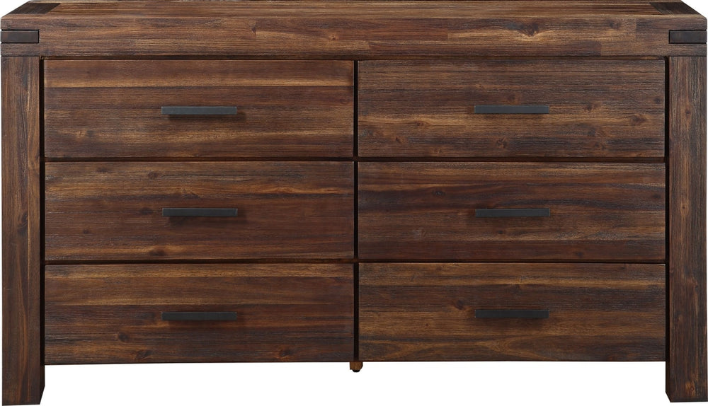 Meadow Six Drawer Solid Wood Dresser in Brick Brown (2024) – view 7