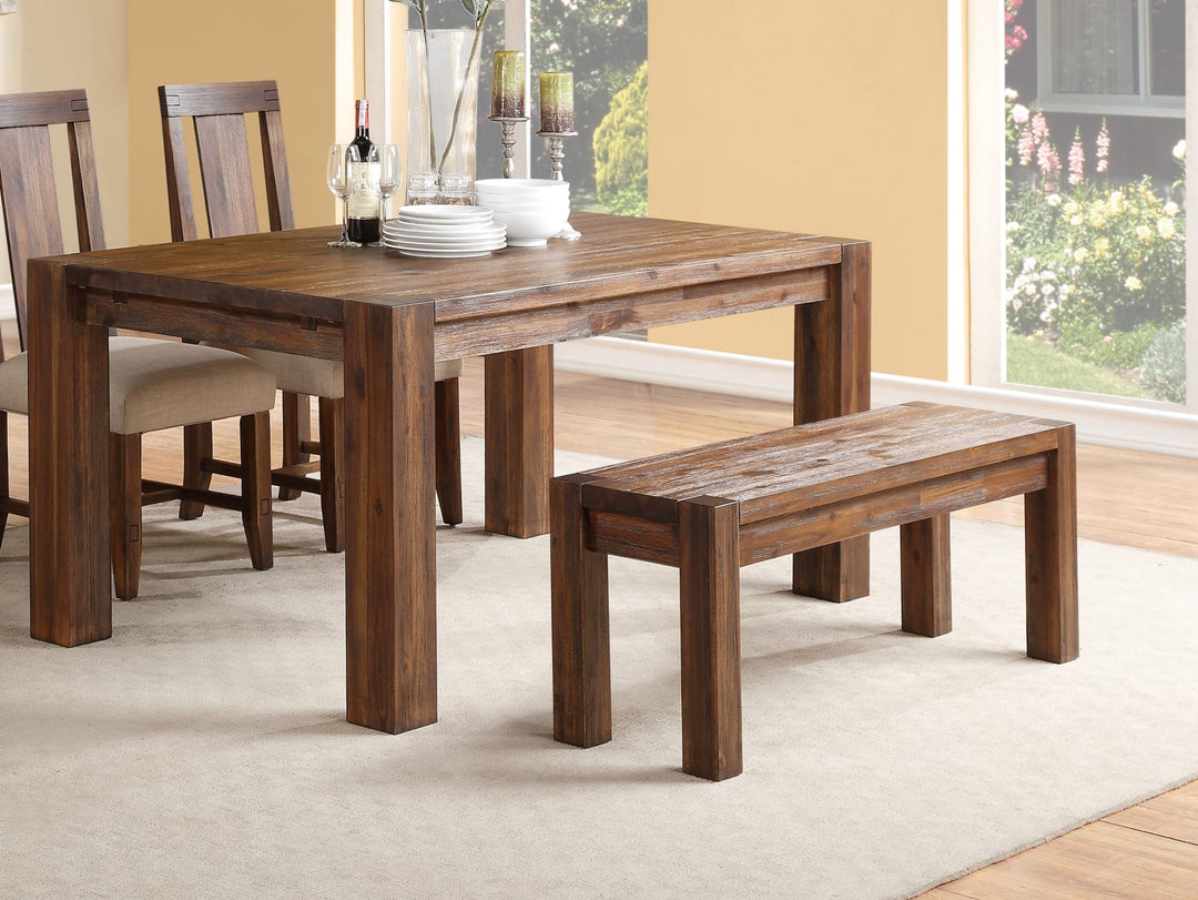 Meadow Solid Wood Bench in Brick Brown – view 2