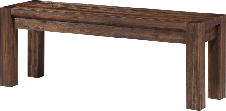 Meadow Solid Wood Bench in Brick Brown – view 3