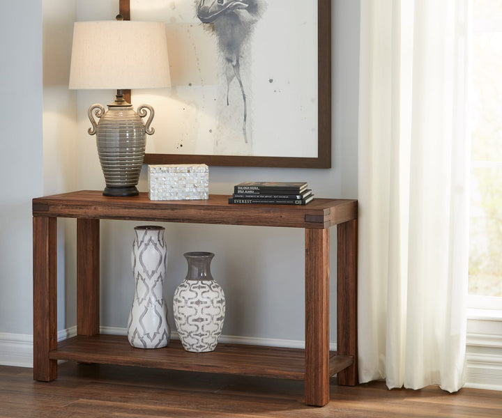 Meadow Solid Wood Console Table in Brick Brown