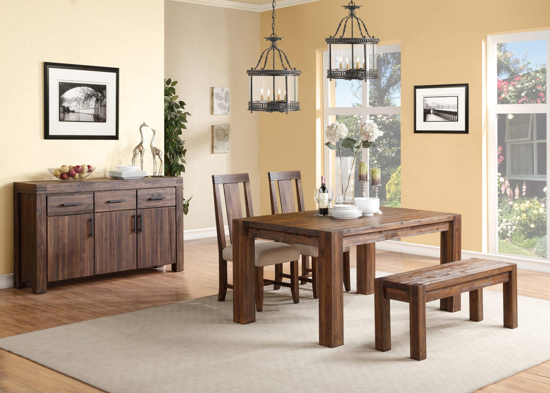 Meadow Solid Wood Extending Dining Table in Brick Brown – view 10