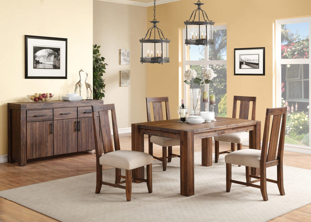 Meadow Solid Wood Extending Dining Table in Brick Brown – view 12