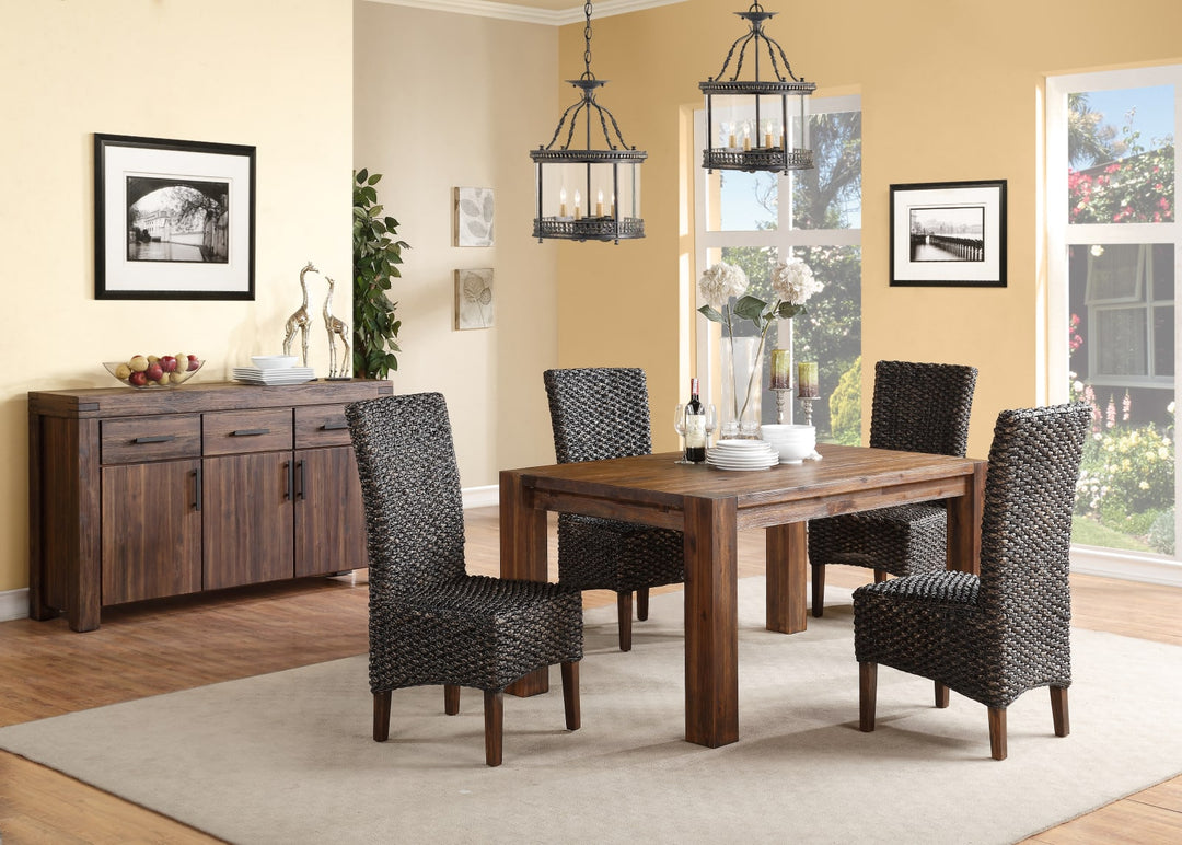 Meadow Solid Wood Extending Dining Table in Brick Brown – view 13