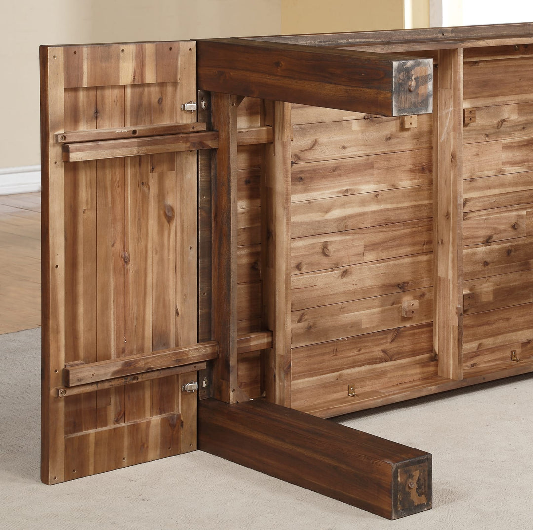 Meadow Solid Wood Extending Dining Table in Brick Brown – view 15
