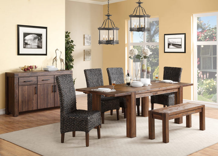 Meadow Solid Wood Extending Dining Table in Brick Brown – view 3