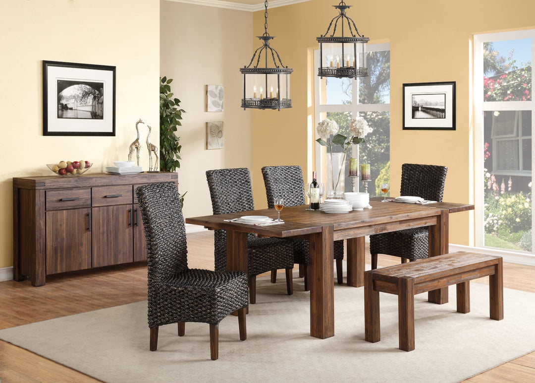 Meadow Solid Wood Extending Dining Table in Brick Brown – view 3